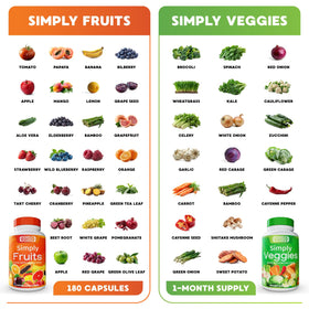 Simply Nature's Pledge Whole Food Superfood capsules on a wooden table