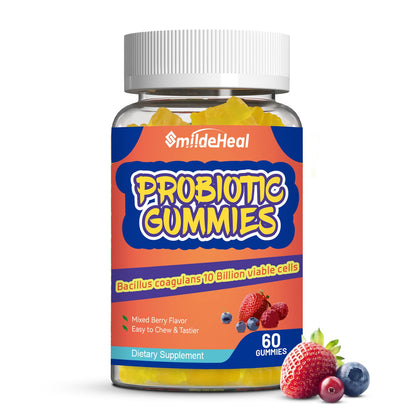 SmildeHeal Probiotic Gummies 60 count bottle front view