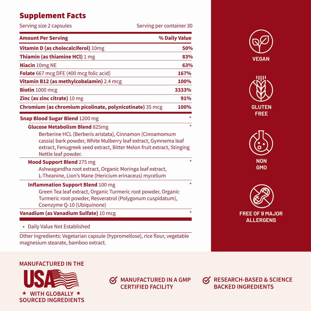 Snap Supplements Blood Sugar Blend bottle with a green background