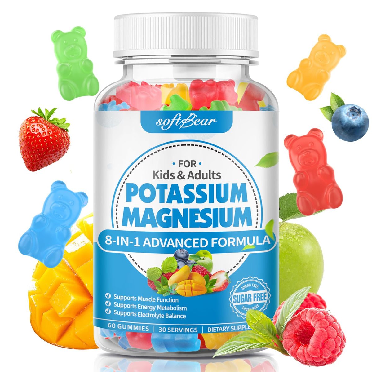 softbear Potassium Gummies 60 count front view