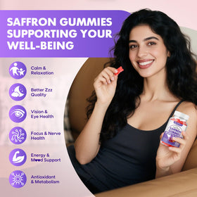 softbear Saffron Gummies bottle side view