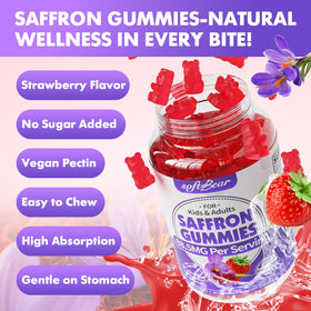 softbear Saffron Gummies in a bowl