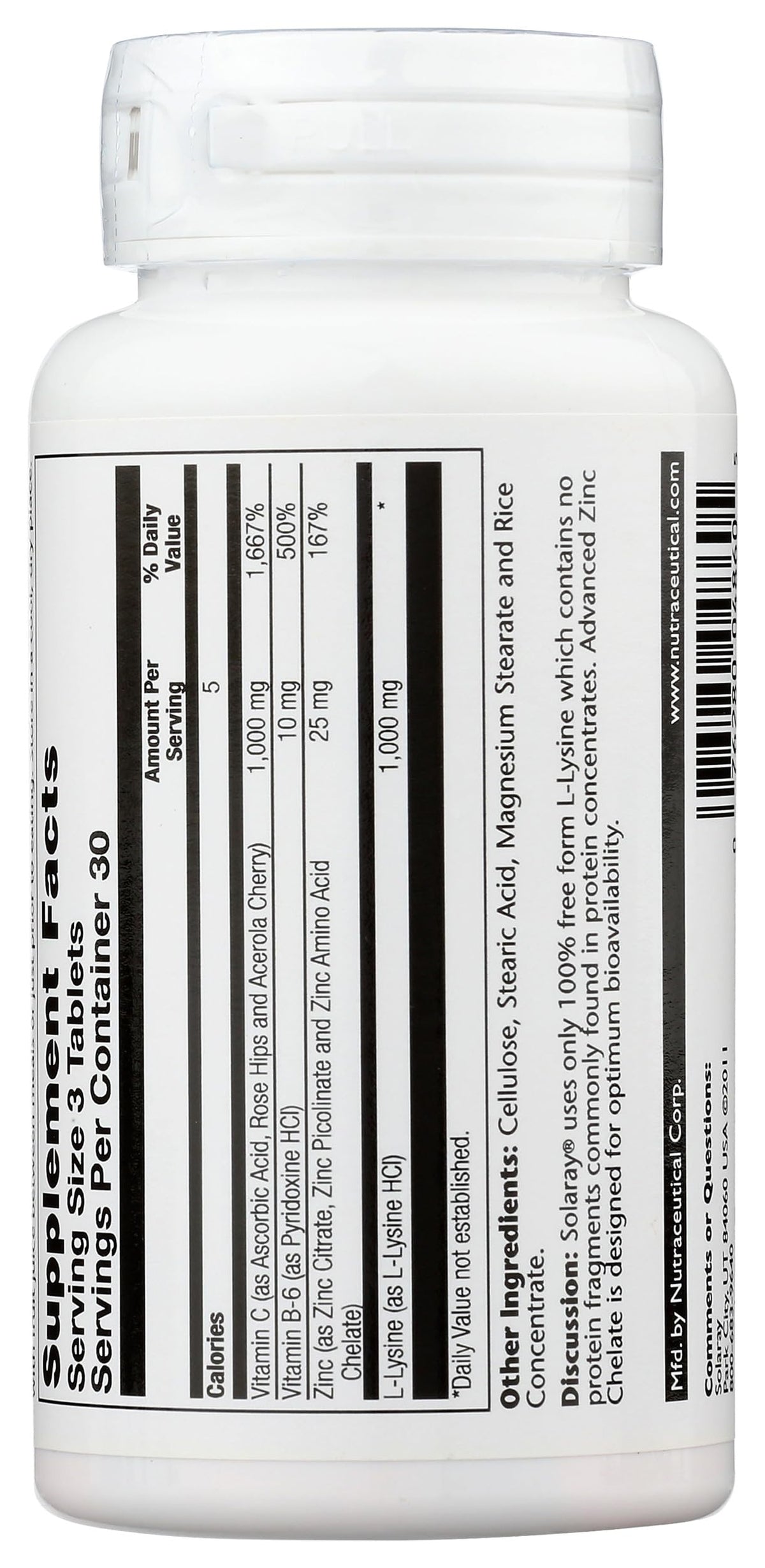 SOLARAY L Lysine supplement in a lifestyle setting