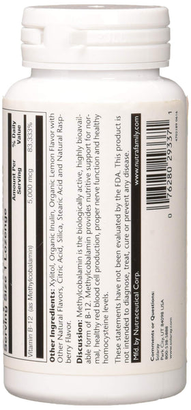 SOLARAY Methyl B12 5000mcg packaging with eco-friendly bottle detail