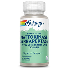 SOLARAY Nattokinase Serrapeptase 30 VegCaps front view