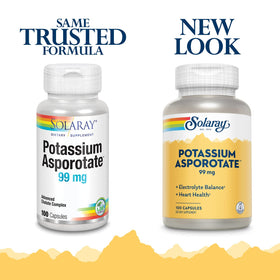 SOLARAY Potassium Asporotate Chelated Supplement bottle with eco-friendly packaging