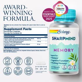 SOLARAY SharpMind Memory Formula bottle with label