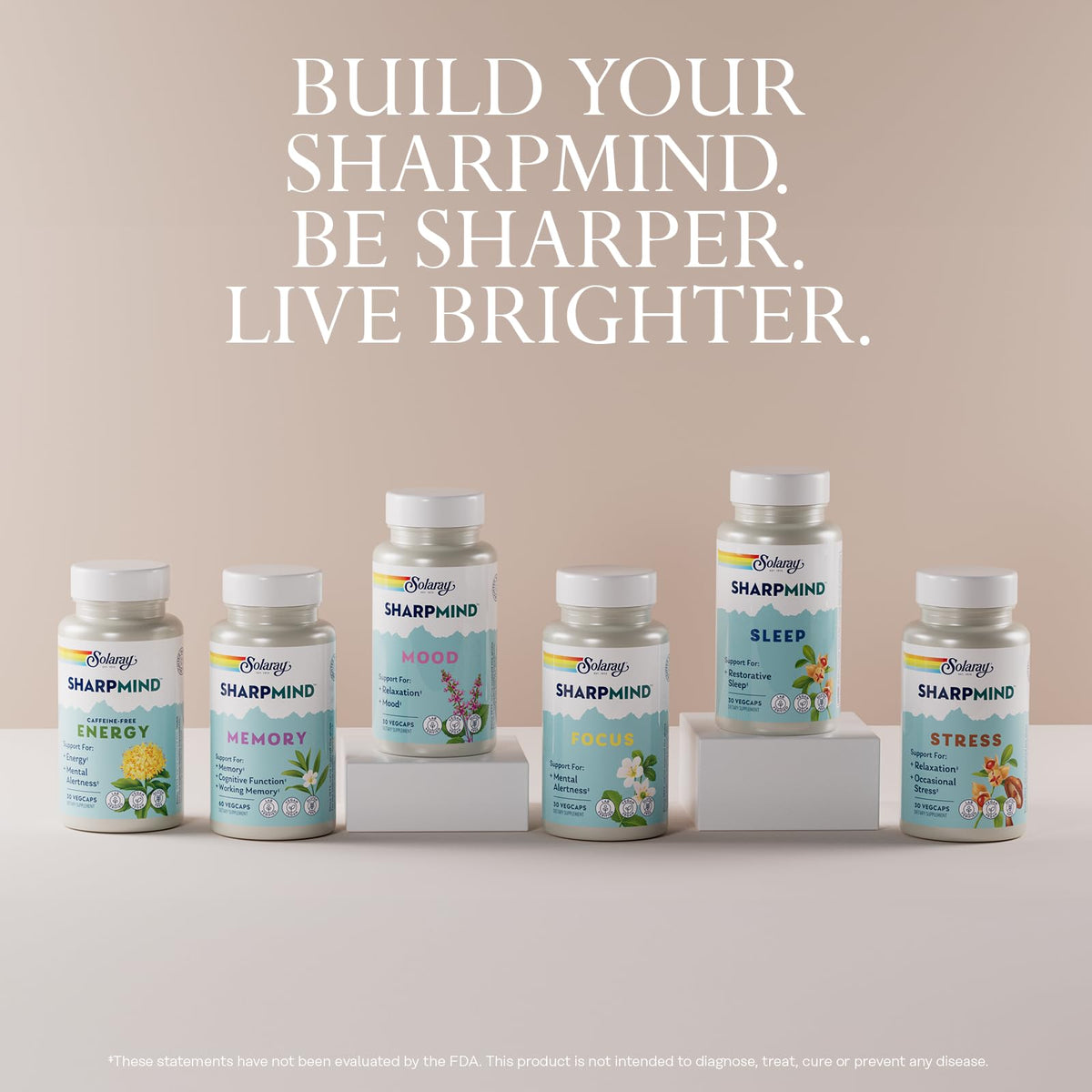 SOLARAY SharpMind Memory Formula capsules in a hand