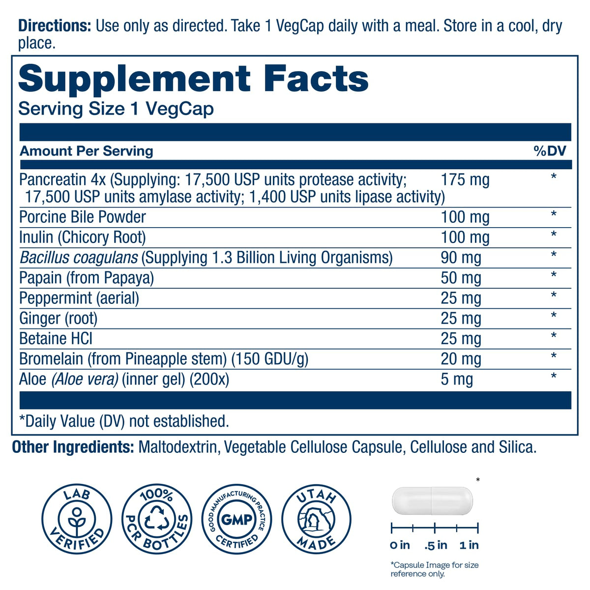 SOLARAY Super daily Plus Probiotics bottle side view