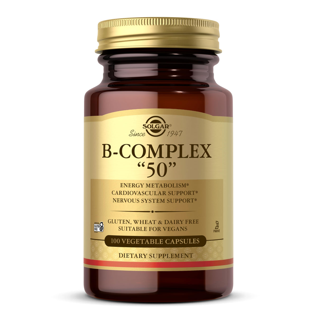 Solgar B-Complex 50 Vegetable Capsules front view