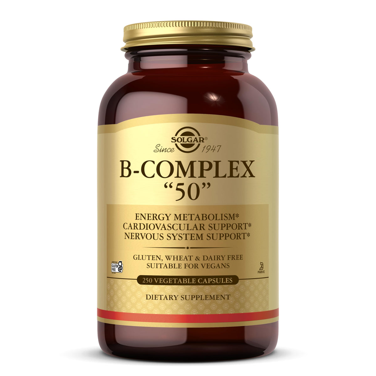 Solgar B-Complex 50 vegetable capsules front view