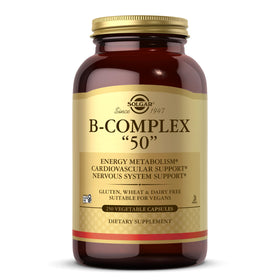 Solgar B-Complex 50 vegetable capsules front view