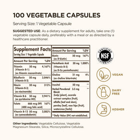 Solgar B-Complex 50 Vegetable Capsules side view