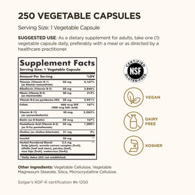 Solgar B-Complex 50 vegetable capsules side view