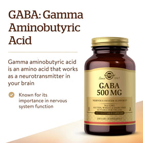 Solgar GABA 500 mg vegetable capsules close-up of capsules