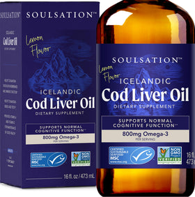 SOULSATION Icelandic Cod Liver Oil Liquid 16oz bottle front view