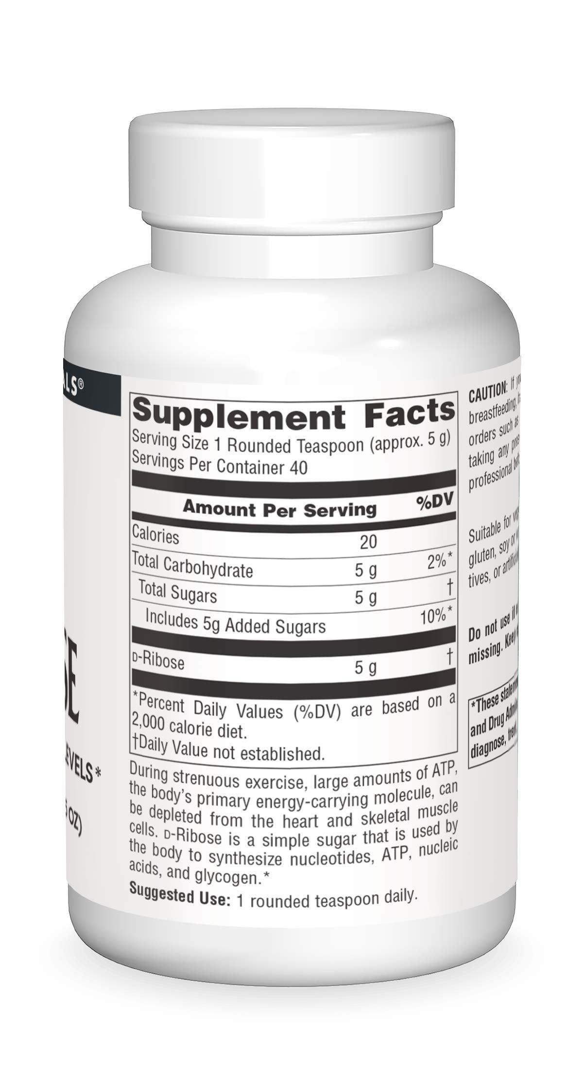 Source Naturals D-Ribose Powder 200 Grams scoop