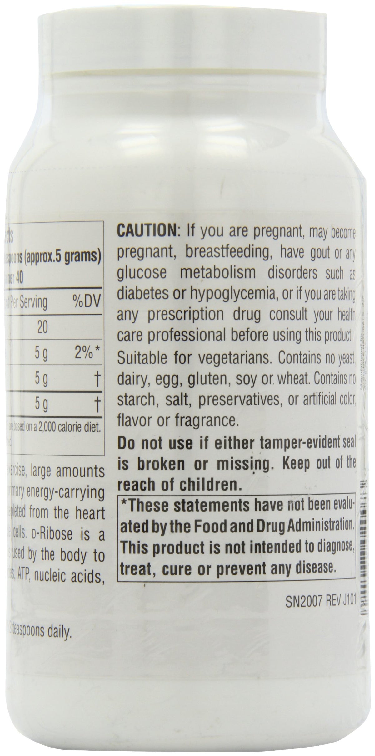 Source Naturals D-Ribose Powder 200 Grams serving suggestion