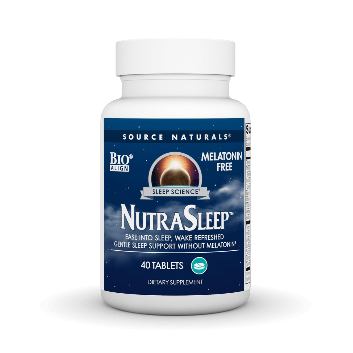 Source Naturals NutraSleep 40 Tablets front view