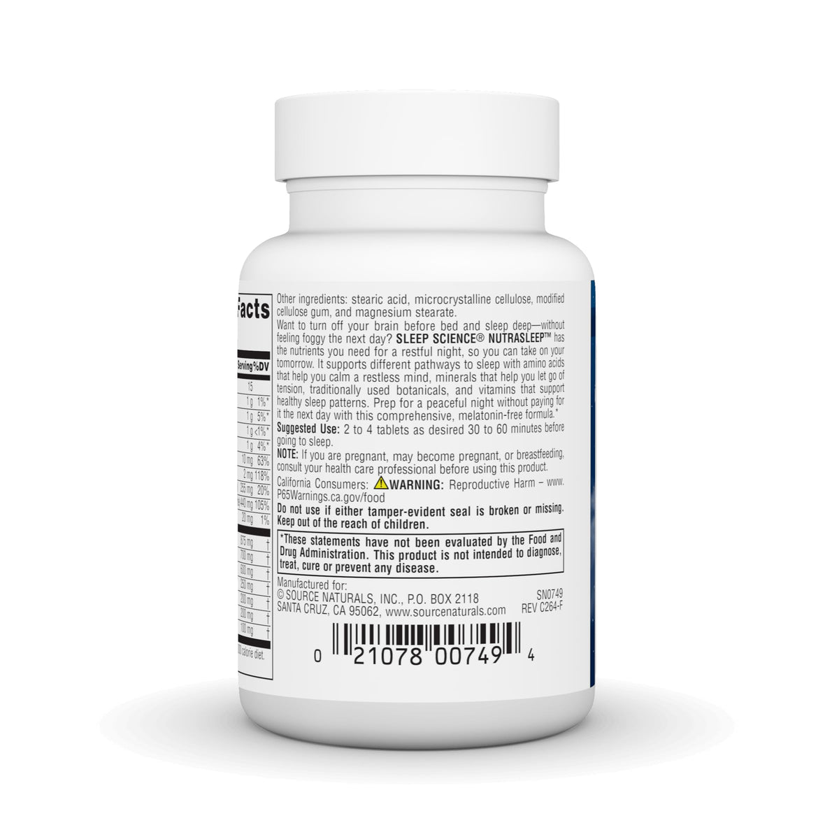 Source Naturals NutraSleep side view of bottle