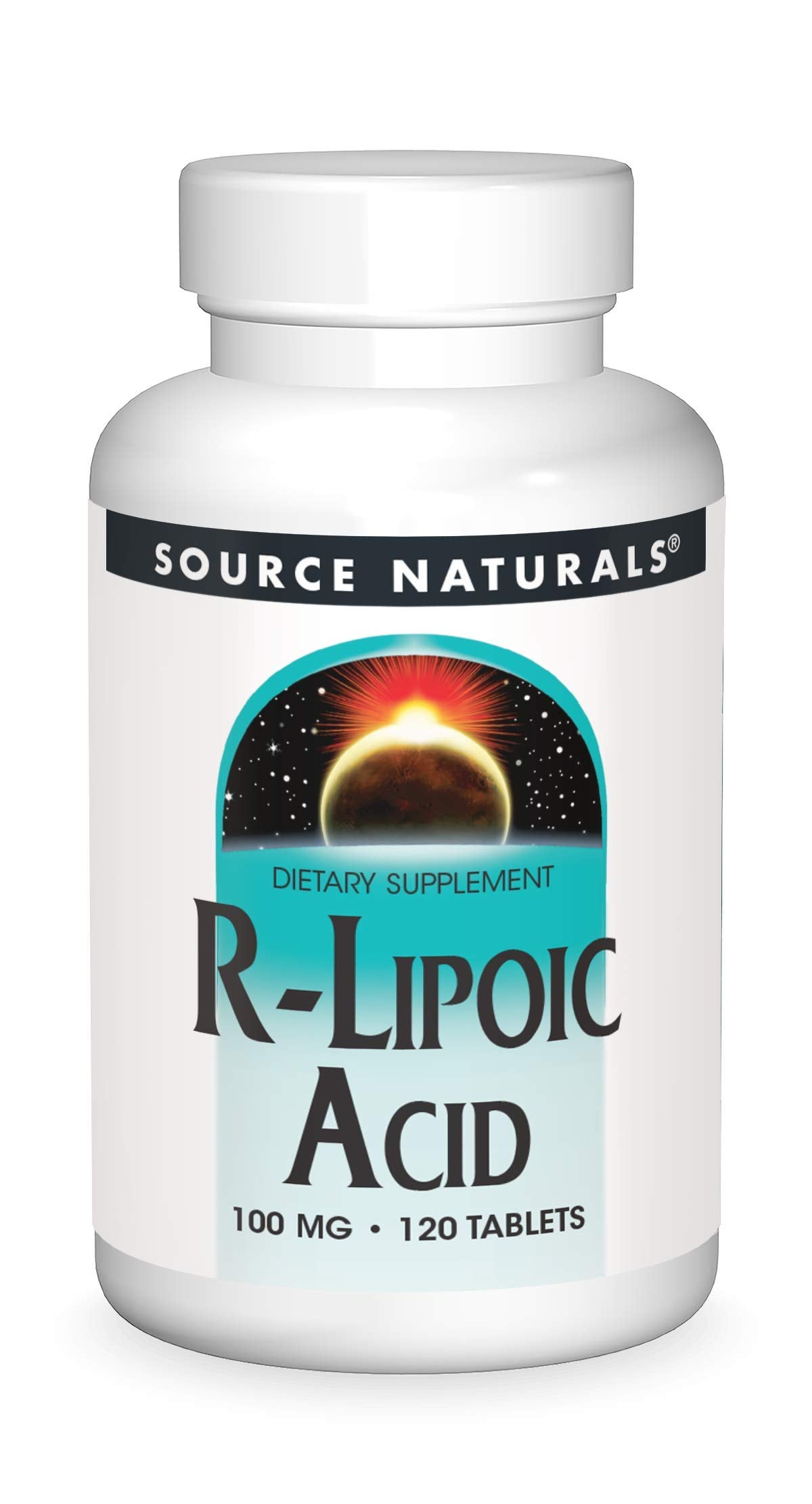 Source Naturals R-Lipoic Acid 100mg 120 Tablets front view