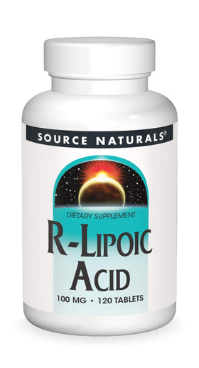Source Naturals R-Lipoic Acid 100mg 120 Tablets front view