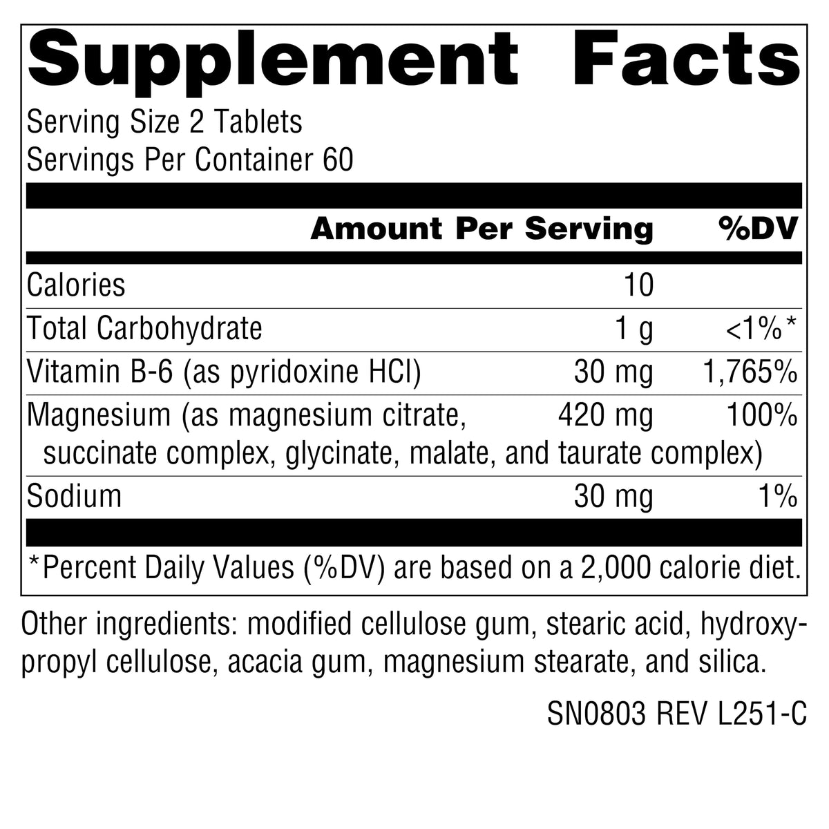 Source Naturals Ultra-Mag 120 Vegan Tablets side view