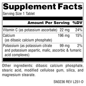 Source Naturals Ultra Potassium 200 Tablets side view