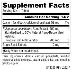 Source Naturals Vegan Resveratrol 200 mg 60 Tablets side view