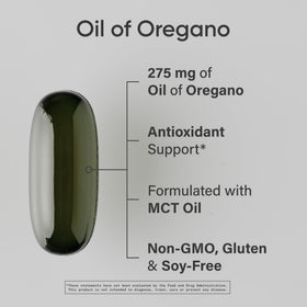 Sports Research Oil of Oregano 9500mg with Black Seed Oil softgels side view