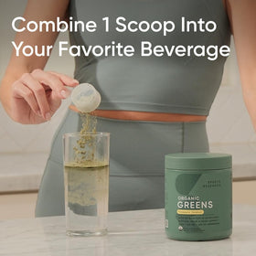 Sports Research Organic Greens Superfood Powder 11.6oz Pineapple Coconut scoop