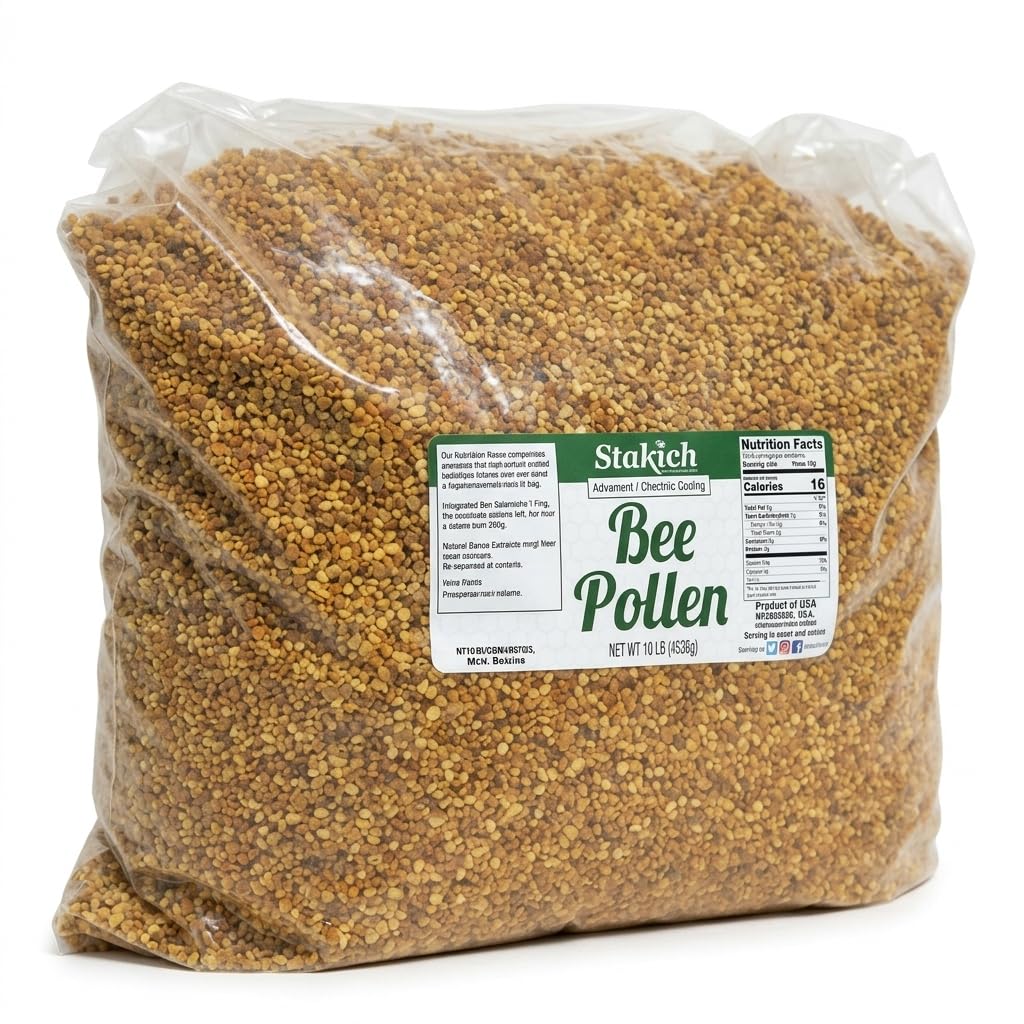 Stakich Bee Pollen Granules 10 lb front view