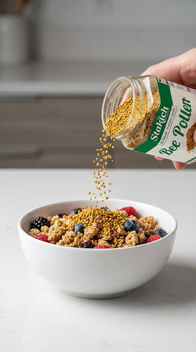 Stakich Bee Pollen Granules in natural setting