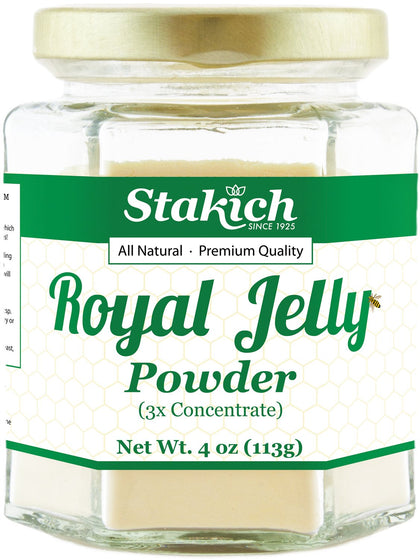 Stakich Royal Jelly Powder 3X Concentrate 4 oz front view