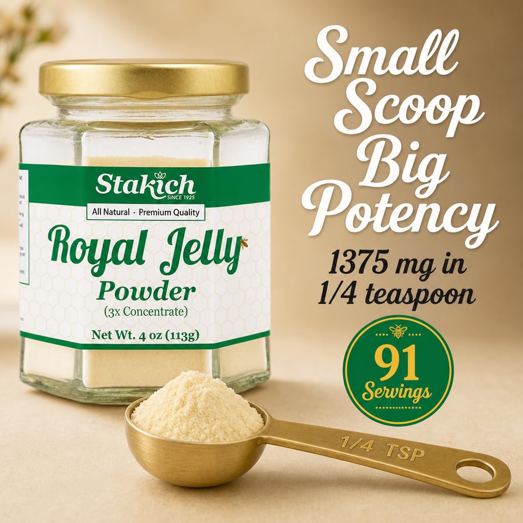 Stakich Royal Jelly Powder 3X Concentrate 4 oz packaging