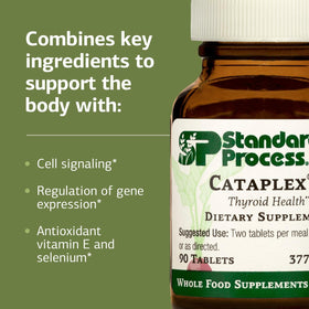 Standard Process Cataplex E 90 Tablets showing dosage information