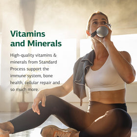 Standard Process Cataplex E 90 Tablets with a measuring spoon
