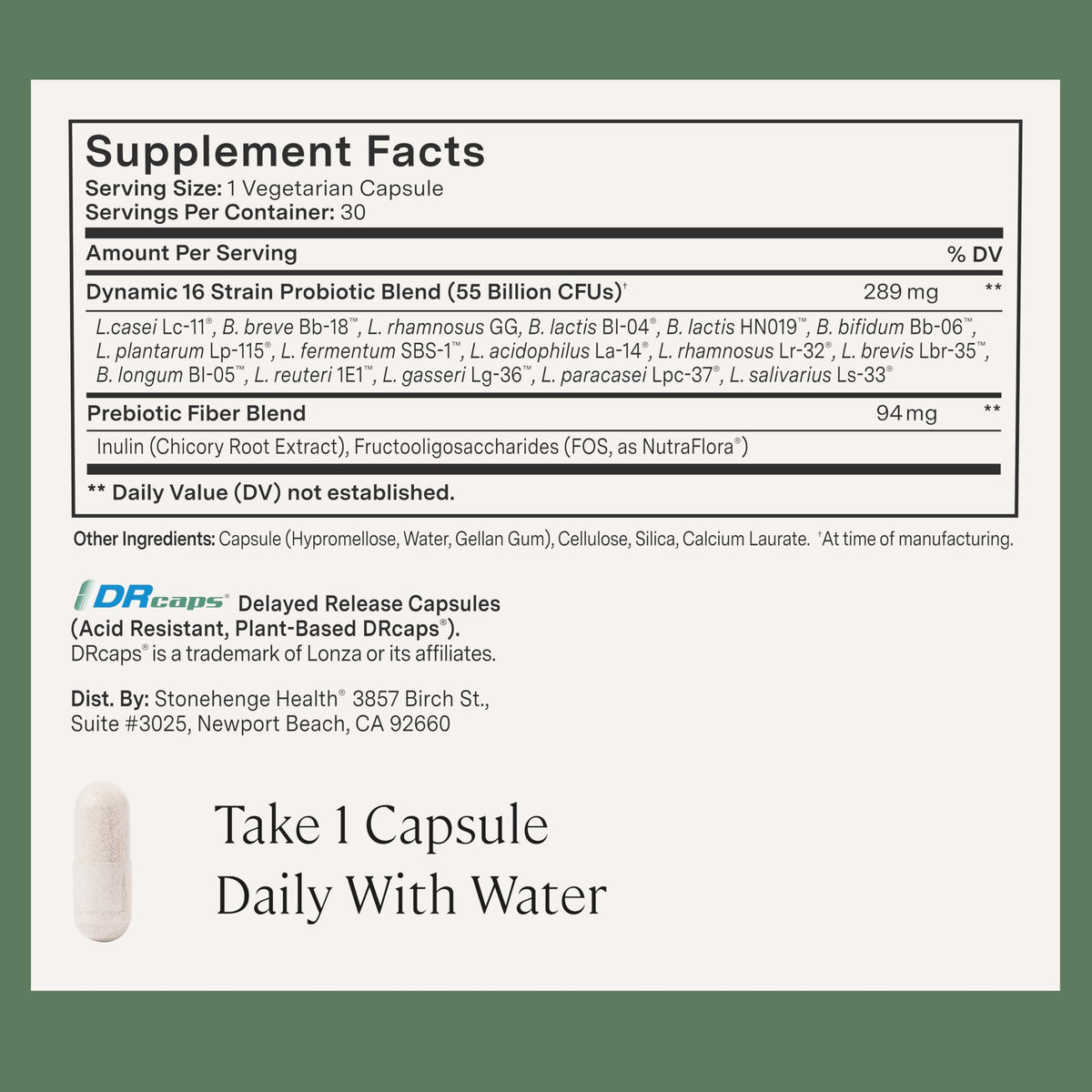 Stonehenge Health Dynamic Biotics serving size illustration