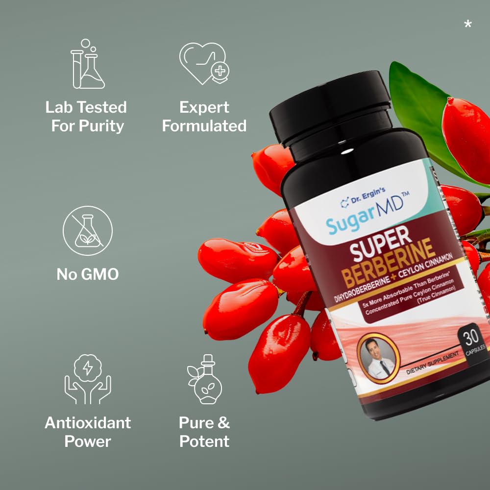 SugarMD Super Berberine Supplement back label