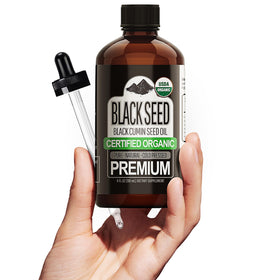 Sun Essential Oils Black Seed Oil 4 Fl Oz amber bottle front view