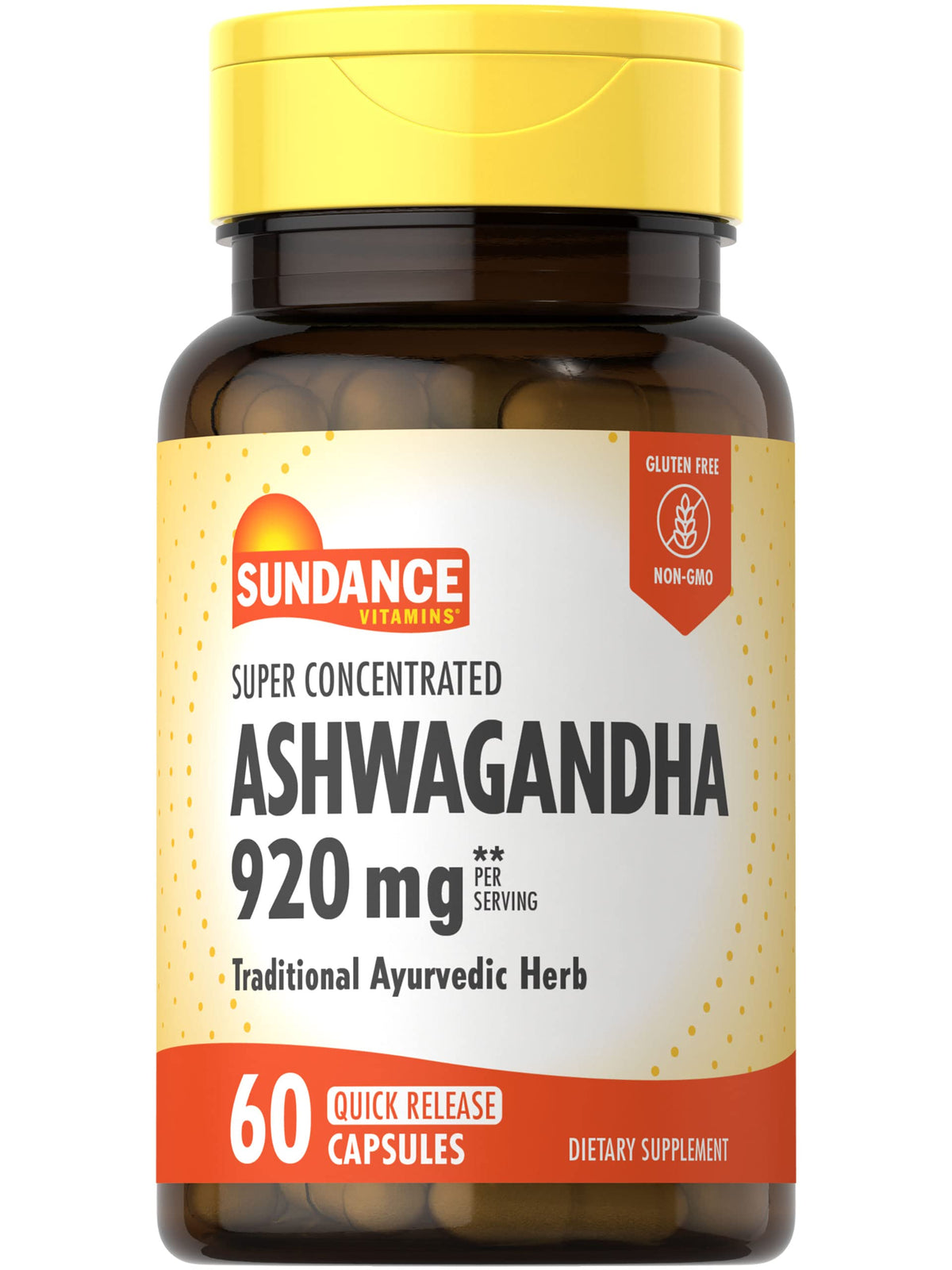 Sundance Ashwagandha 60 capsules front view