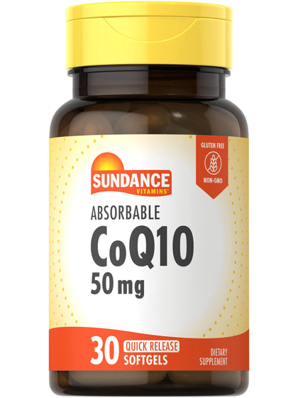 Sundance CoQ10 50mg Softgels front view with packaging