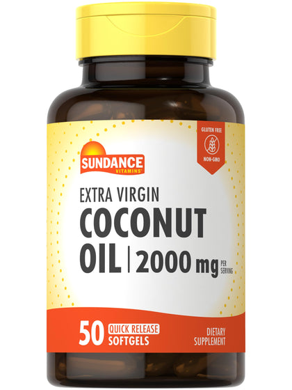 Sundance Extra Virgin Coconut Oil Softgels 2000mg front view