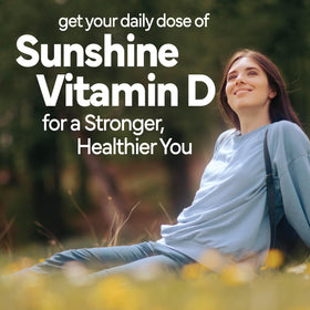 Sunshine Vitamin D3 25mcg 1000 IU with K2 on a wooden table