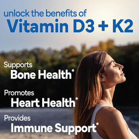 Sunshine Vitamin D3 25mcg 1000 IU with K2 side view