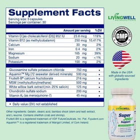 SUPER JOINT SUPPORT Glucosamine Chondroitin & MSM capsules in a hand