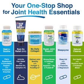 SUPER JOINT SUPPORT Glucosamine Chondroitin & MSM capsules with a glass of water