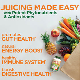 Super Juice Wholefood Supplement side view with label