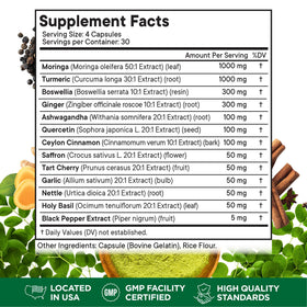 Superfood MD Turmeric Moringa Supplement bottle with label