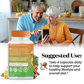 Superfood MD Turmeric Moringa Supplement with a measuring spoon